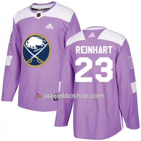 Miehille NHL Buffalo Sabres Pelipaita Sam Reinhart 23 Adidas 2017-2018 Violetti Fights Cancer Practice Authentic